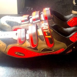 CAT-1 Red Road Spin Cycling Shoes Carbon Fiber Black Red Cleats Size 45/11US
